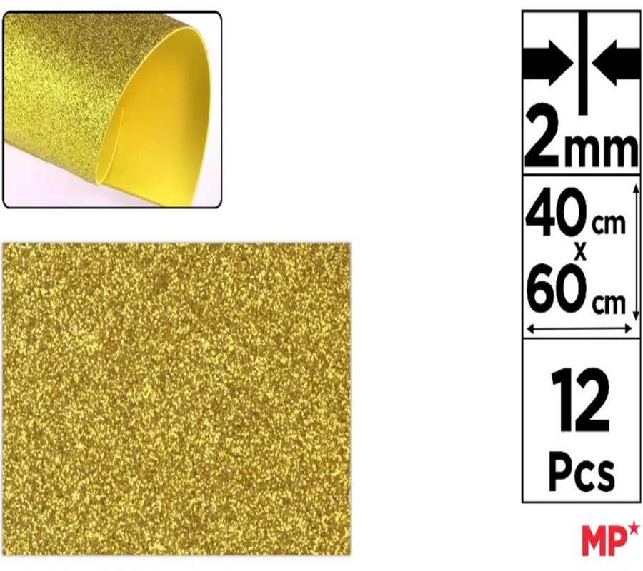 Pianka dekoracyjna brokatowa EVA 40X60CM złota PN574-02 MP